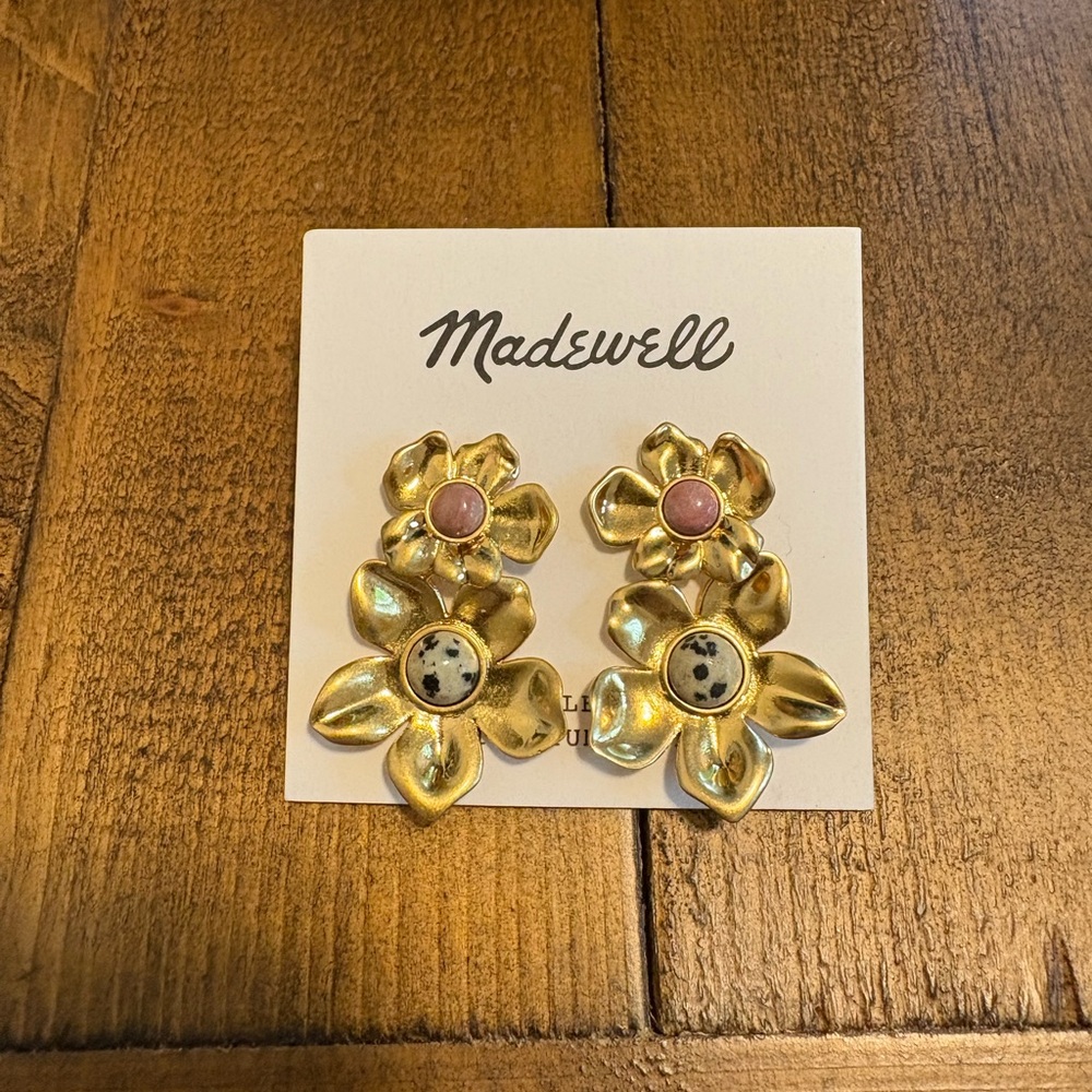 Madewell Gold floral earrings
